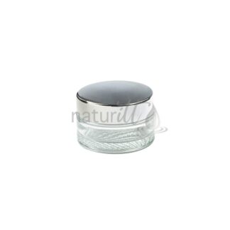 TARRO POMADERO LX ESTRIADO 30 GR TAPA PLATA CON LINER