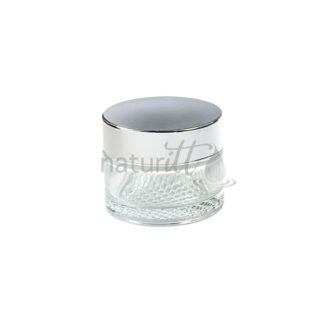 TARRO POMADERO LX ESTRIADO 50 GR TAPA PLATA CON LINER