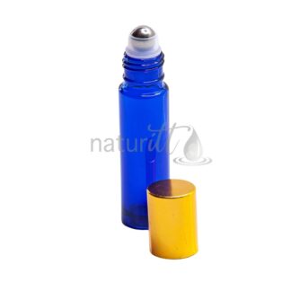 ROLL-ON VIDRIO INDUSTRIAL 10 ML AZUL TAPA ORO