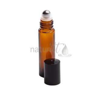 ROLL-ON VIDRIO INDUSTRIAL 10 ML ÁMBAR TAPA NEGRA