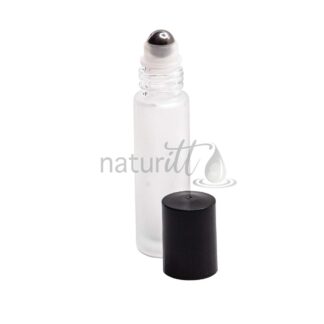 ROLL-ON VIDRIO INDUSTRIAL 10 ML NATURAL MATE TAPA NEGRO