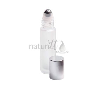 ROLL-ON VIDRIO INDUSTRIAL 10 ML NATURAL MATE TAPA PLATA