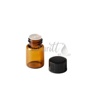 MICRO GOTA VIAL O2 ML VIDRIO AMBAR TAPA NEGRA