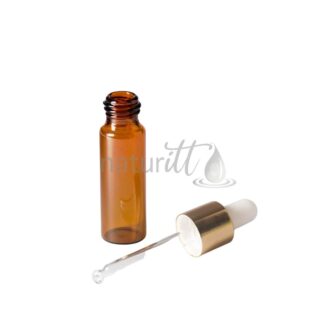 GOTERO VIAL AMBAR 5 ML BULBO BCO/ORO